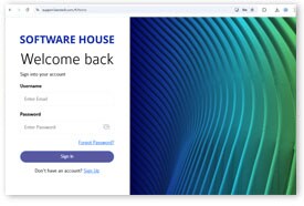 SWH support portal login screenshot